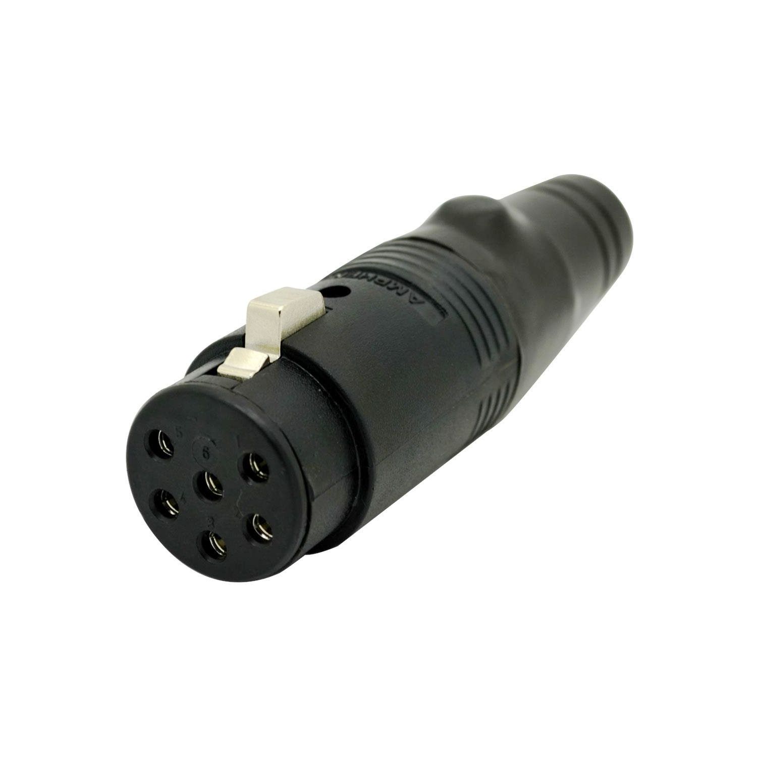 AMPHENOL AP-6-11 - разъем кабельный 6 контактов 'мама ', корпус - пластик, черный