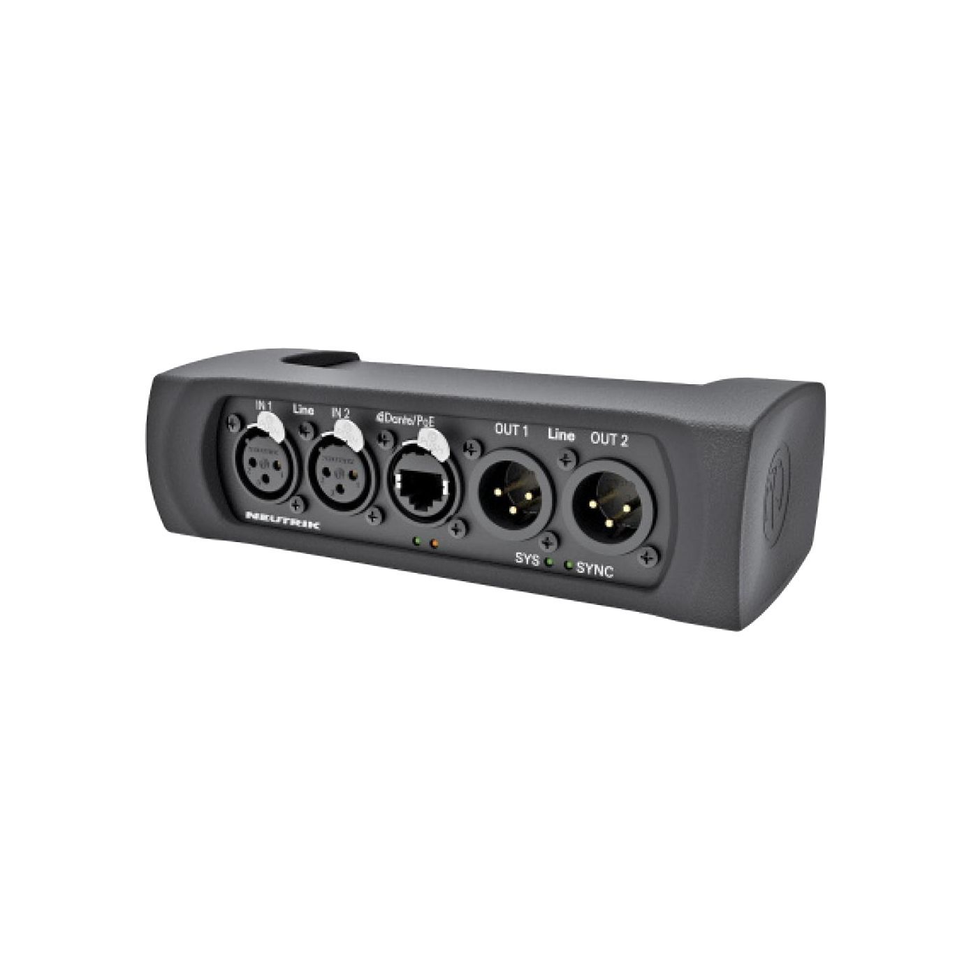 NEUTRIK NA2-IO-DPRO - сетевой аудио интерфейс DANTE/аналог/AES. 2хXLR f мик./лин. и AES (CH2) вх.,
