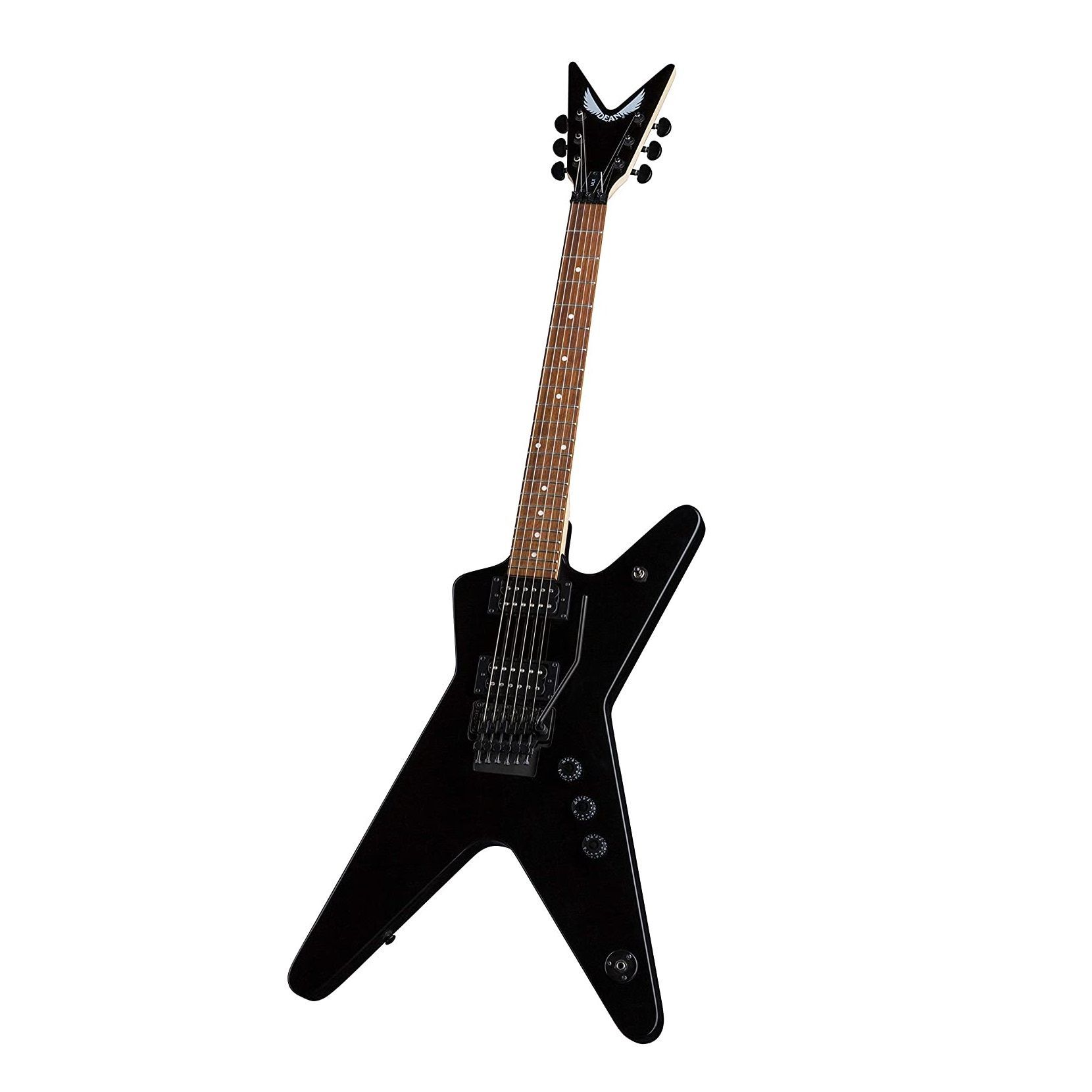 DEAN MLXF CBK - электрогитара типа «стелс»,22 лада,24 3/4,HH,1V+1T,floyd rose, цвет черный