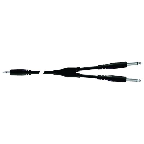 PROEL BULK505LU18 - инсертный кабель 3.5 джек стерео <-> 2 x 6.3 джек моно, длина - 1,8м