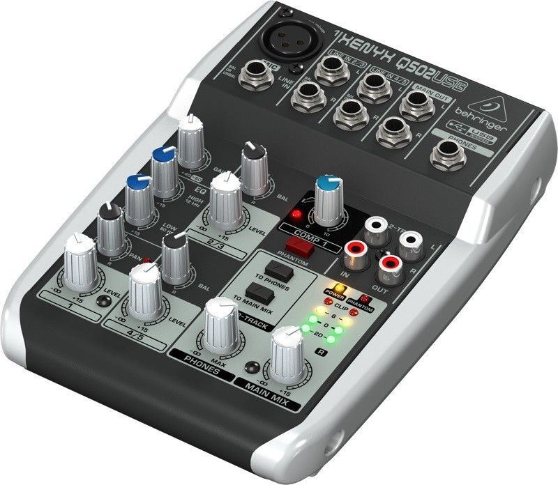 BEHRINGER Q502USB - микшер 5 каналов, встр. USB, 2-х полосный эквалайзер, компрессор