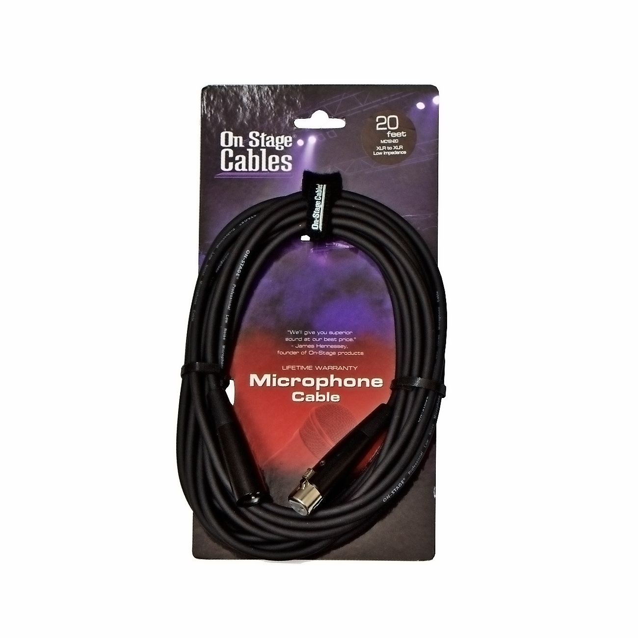 ONSTAGE MC12-20 - микрофонный кабель XLR(папа) <-> XLR(мама) , длина 6.1м
